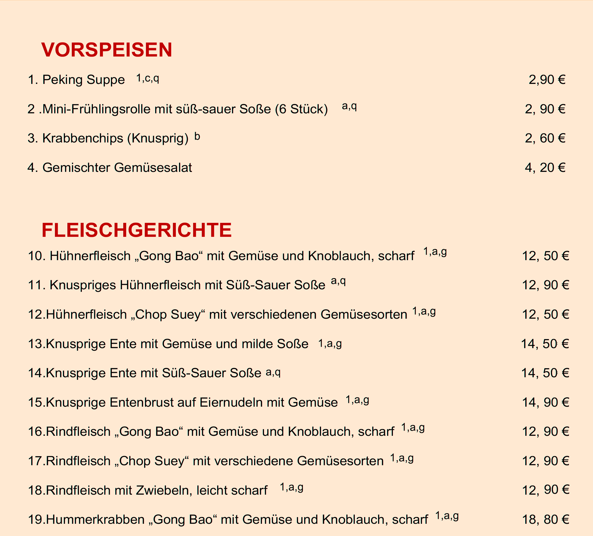 Restaurang Gourmet Tempel Speisekarte